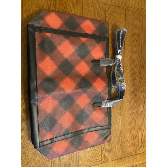 New Victoria’s Secret Black Friday 2021 Weekender Tote Bag in Black & Red Check - Picture 6 of 8